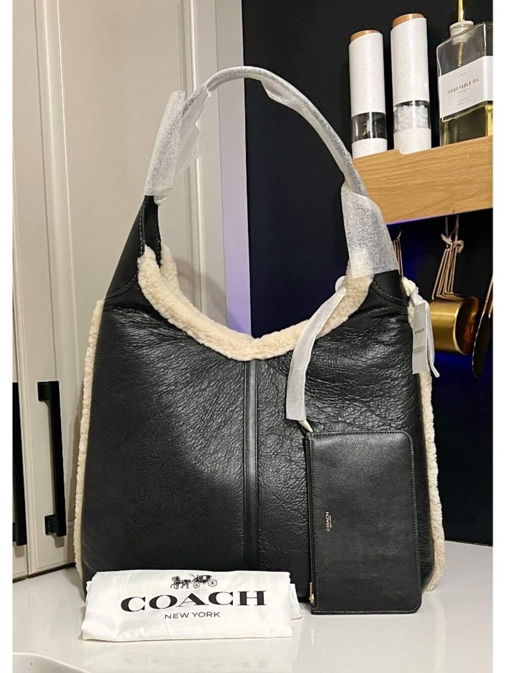 Authentic Coach Brooklyn 39 in black and shepherd handbag
